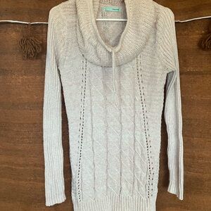 Maurices Light Beige/Pink Cowl Neck Sweater